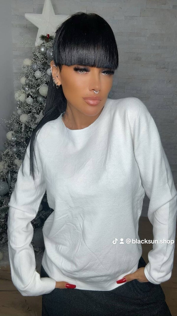 MAGLIA GIROCOLLO MORBIDA bianco