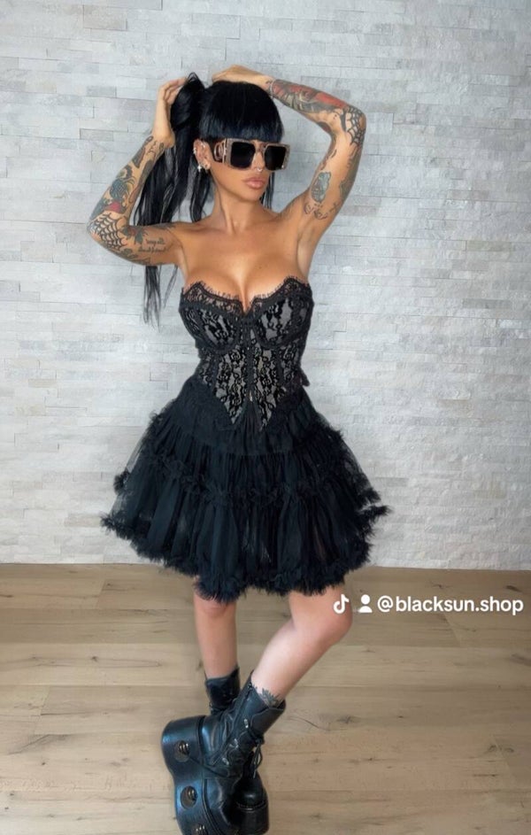 GONNA PANTALONE TULLE nero