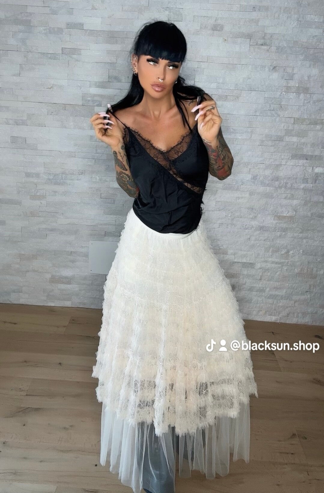 GONNA LONG TULLE  crème