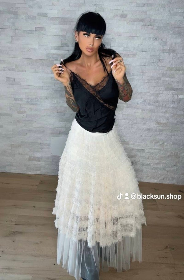 GONNA LONG TULLE  crème