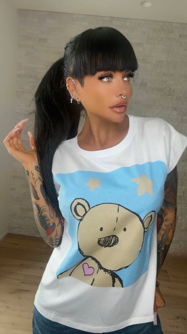 T-SHIRT ORSETTO azzurro