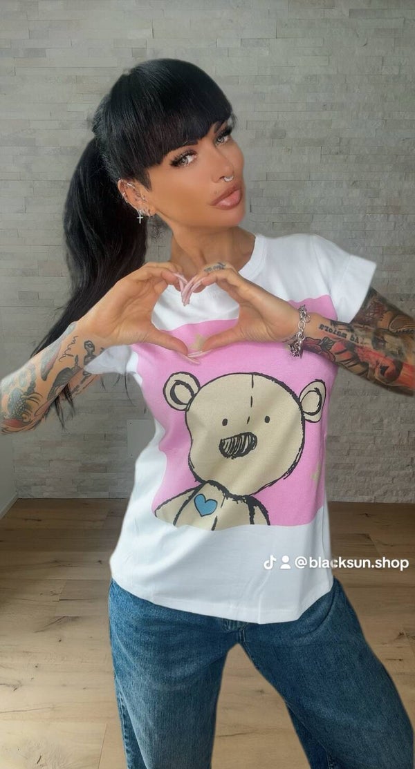 T-SHIRT ORSETTO rosa
