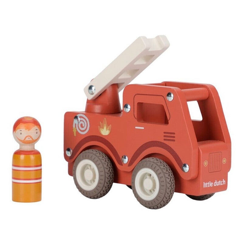 Camión de bomberos y muñeco de madera - Little Dutch