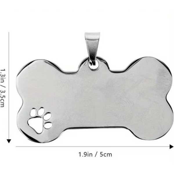 CUSTOM BONE-SHAPED SILVER TAG