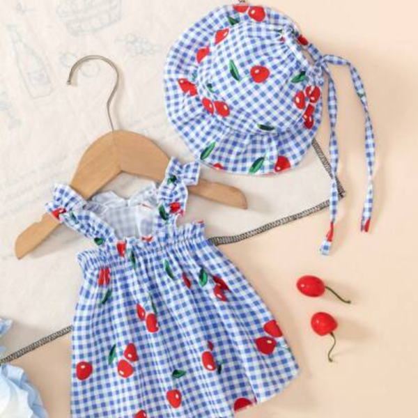 PLAID PATTERN AND CHERRY DRESS