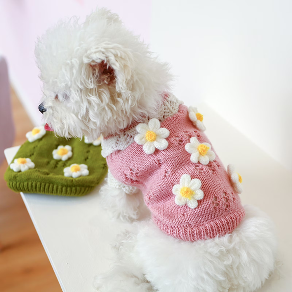 FLORAL KNITTED PET SHIRT