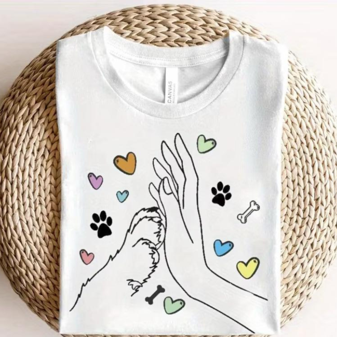 Dog Lover, Paw and Hand Together