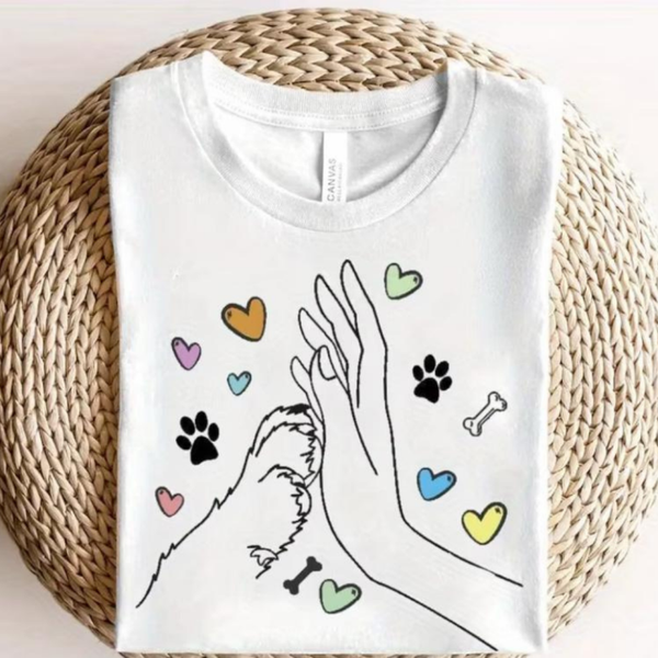 Dog Lover, Paw and Hand Together