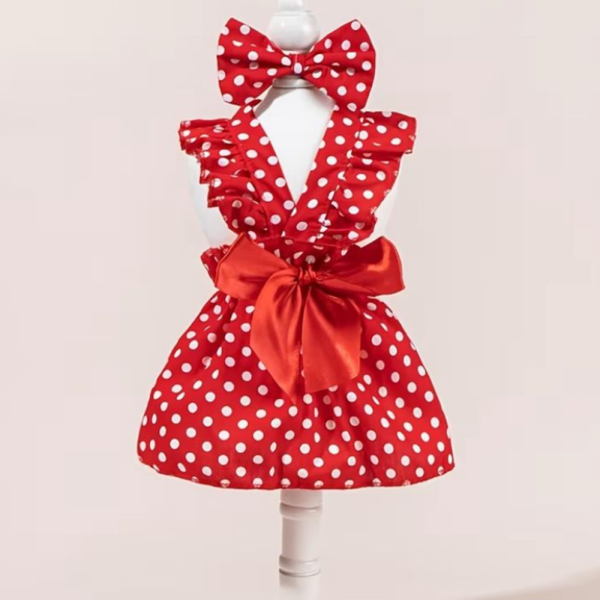 RED POLKA-DOT FRILL DRESS
