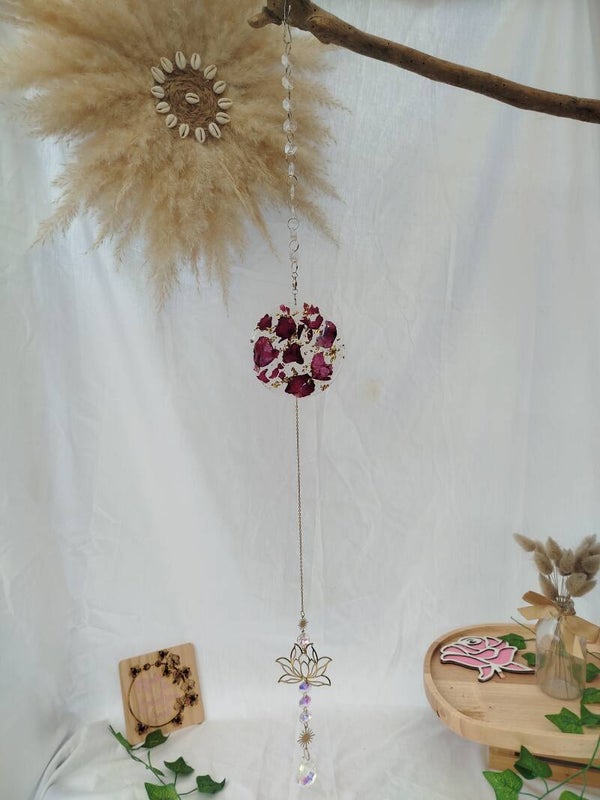 Capteur de soleil " résine/fleur"