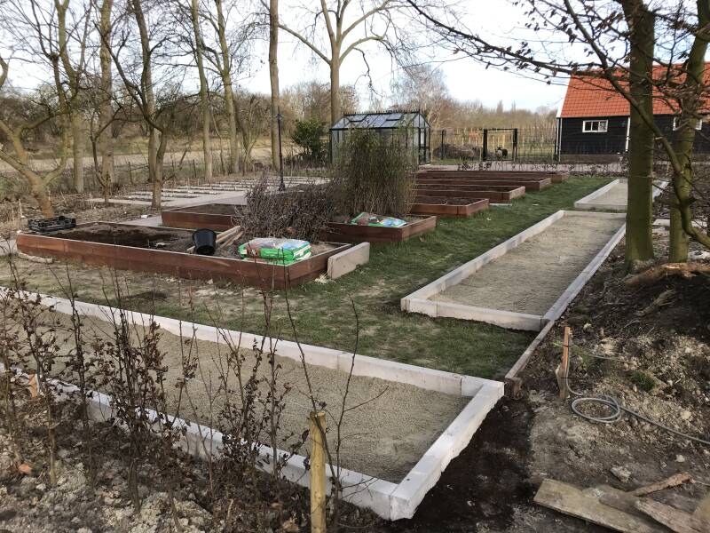 Betonbanden geplaatst 