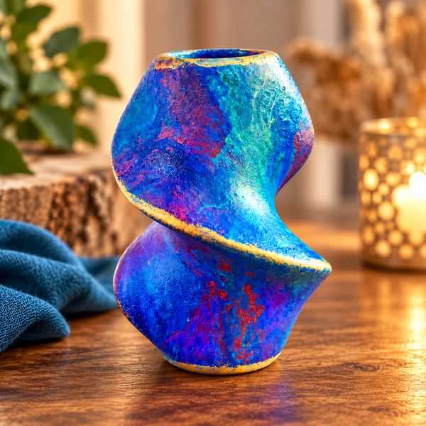 Kunstvase «Blaue Welle»