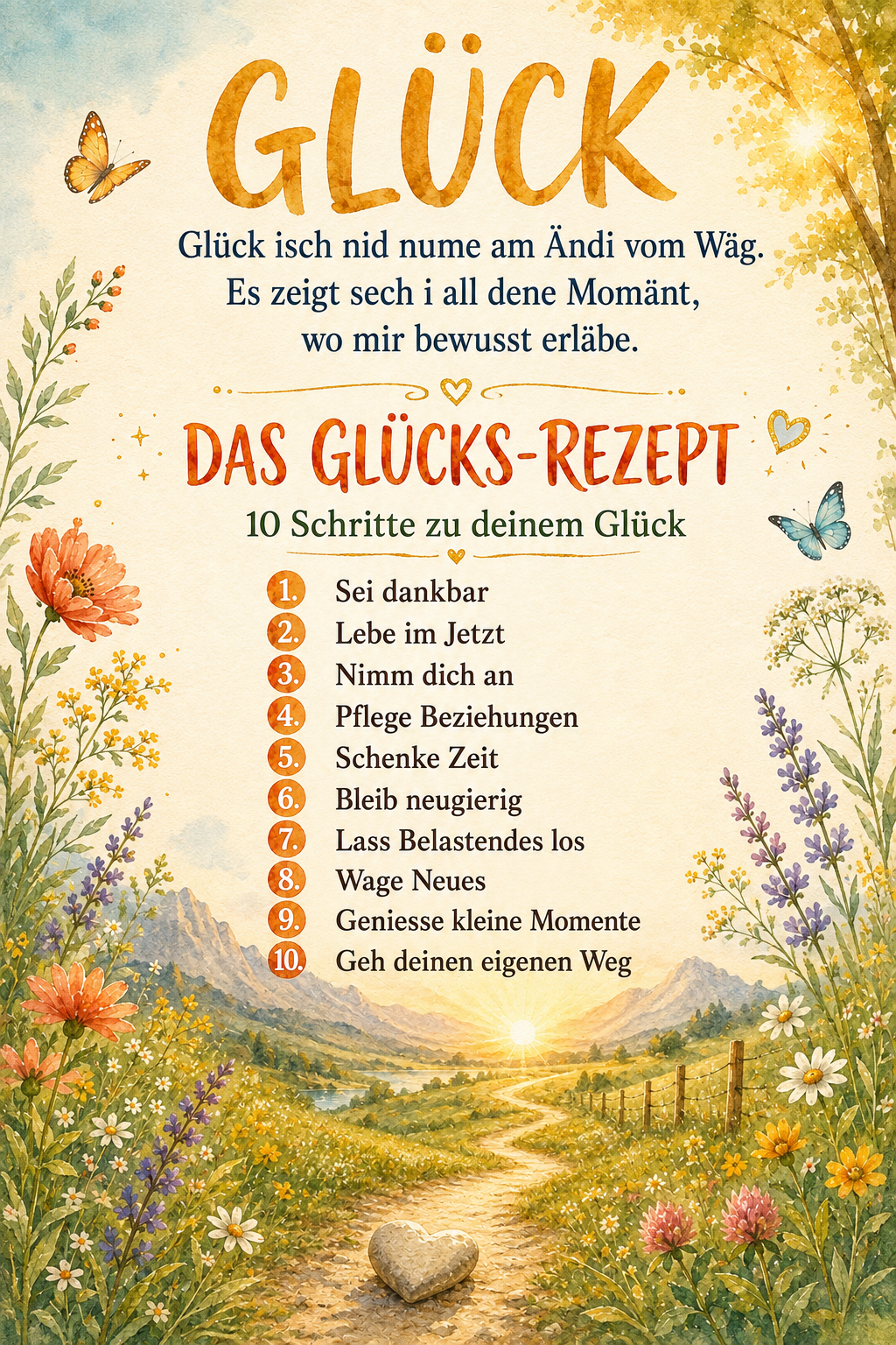 Karte Glück