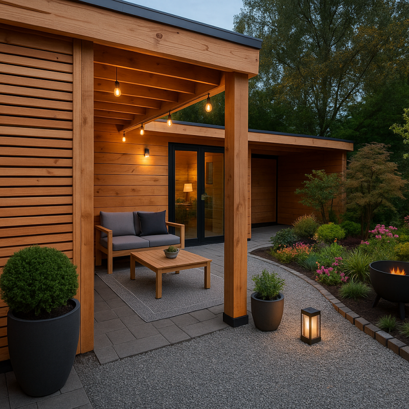 Mooie overkapping hout