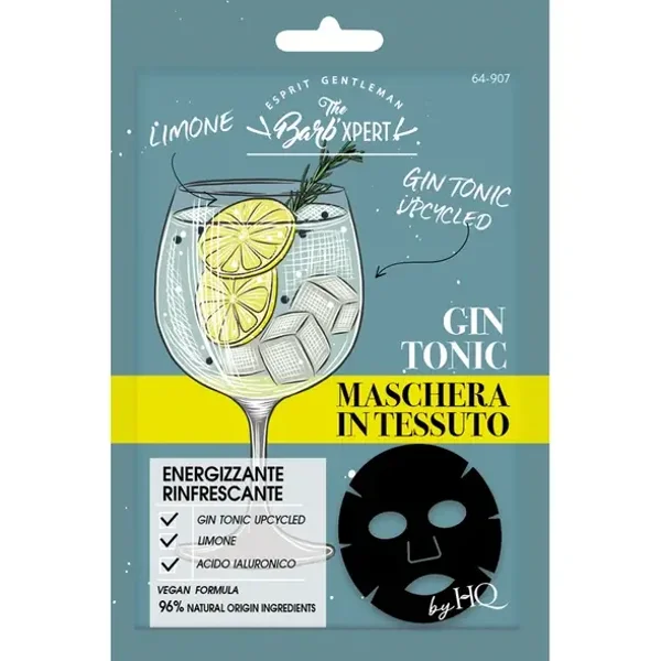 THE BARB'XPERT by HQ MASCHERA VISO IN TESSUTO GIN TONIC ENERGIZZANTE E RINFRESCANTE 1 PEZZO