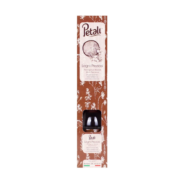 PETALI PROFUMATORE PER AMBIENTI DIFFUSORE CON BASTONCINI FRAGRANZA LEGNI PREZIOSI 100 ML