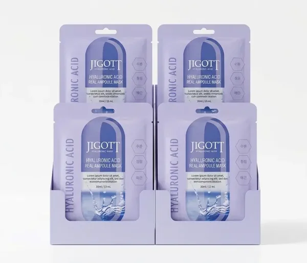 JIGOTT IALURONIC ACID MASCHERA VISO 100% COTONE 4 PEZZI