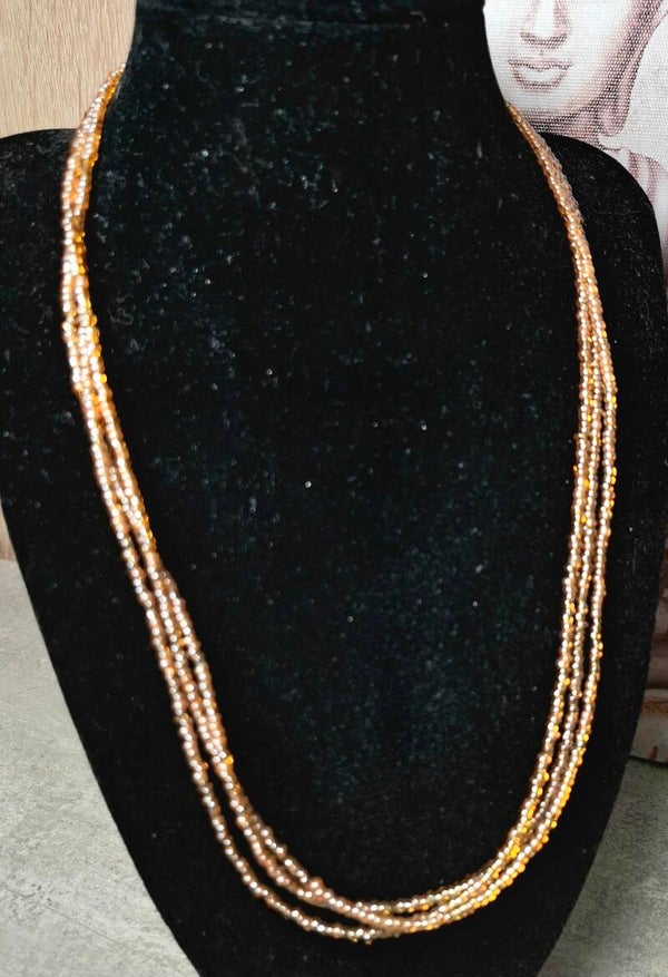 Golden Harmony – Handmade Necklace with Gold Glass Beads (optional lengths: 40/50/60 cm)