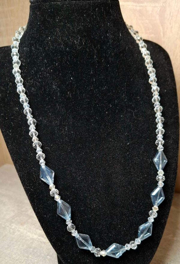 Elegance Blue – Handmade Necklace with Light Blue Glass Beads