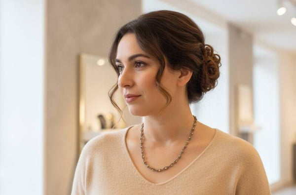 Altair – Handmade Gold-Brown Glass Bead Necklace Inspired by the Star of Courage