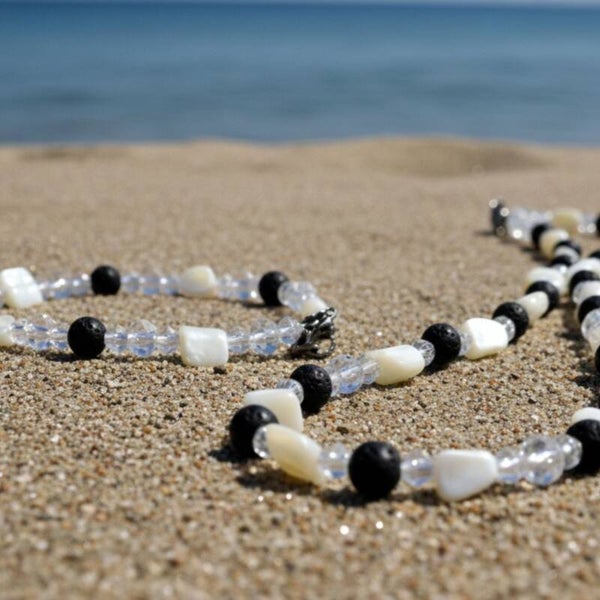 Balance of Light – Elegant Lava and Clear Crystal Bracelet