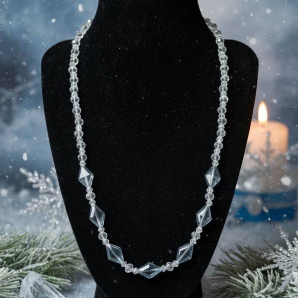 Elegance Blue – Handmade Light Blue Glass Bead Necklace