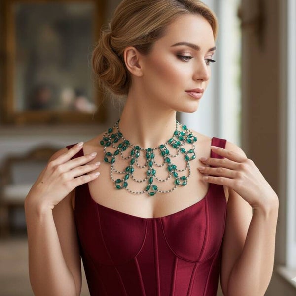 Emerald Dream – Marrakech-Style Necklace with Green Accents