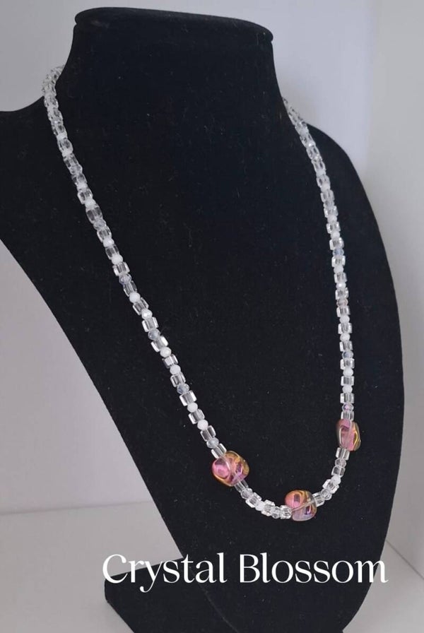 ✨ Crystal Blossom – Delicate Elegance in Glass Beads
