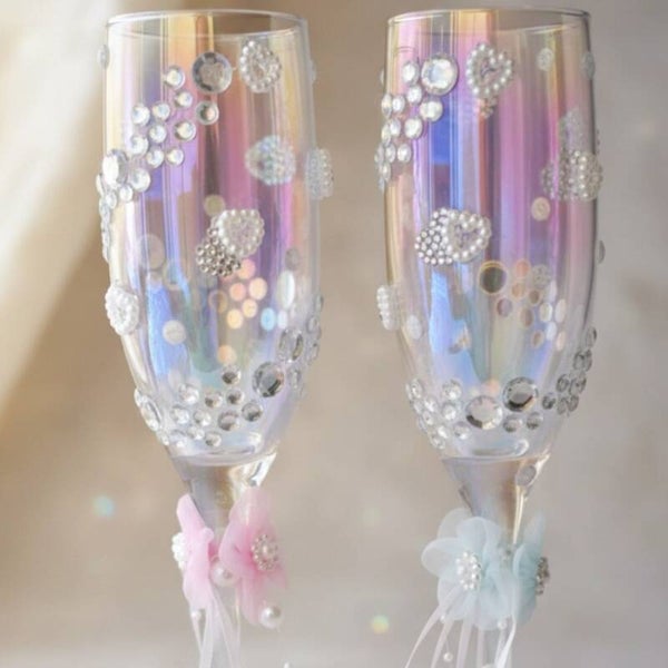 Nova Petal – Floral Wedding Toast Glasses