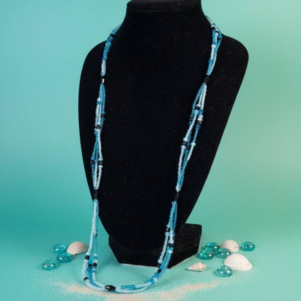 Skyline Blue – Multi-Strand Turquoise Glass Bead Necklace