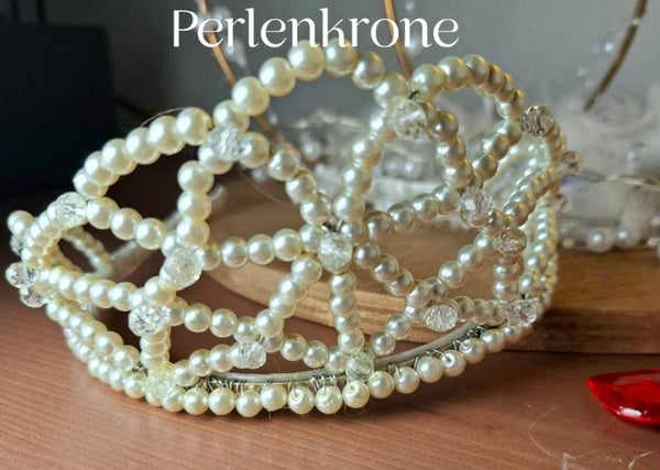 Pearl Crown – Handmade Crown in Cream & Gold