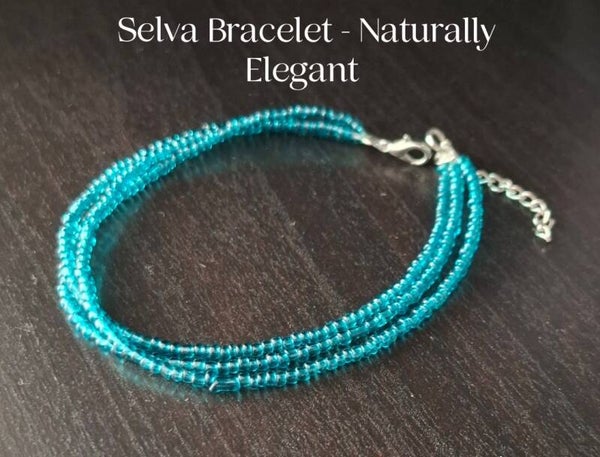 Selva Bracelet – Handcrafted Green Glass Bead Bracelet, Boho Jewelry, Adjustable Length