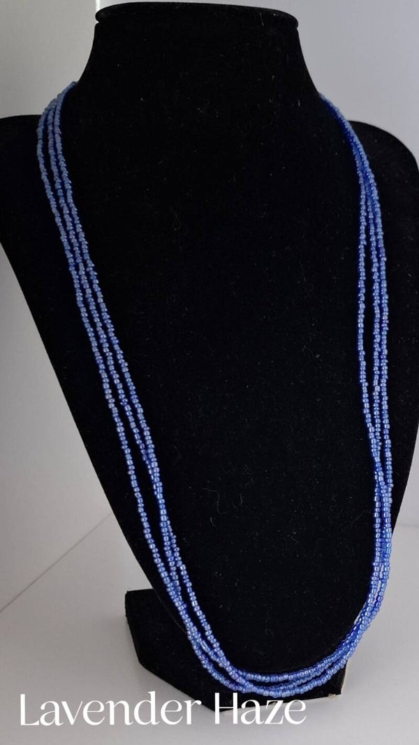 💜 Lavender Haze – Delicate Light Purple Glass Bead Necklace, Lovingly Handmade