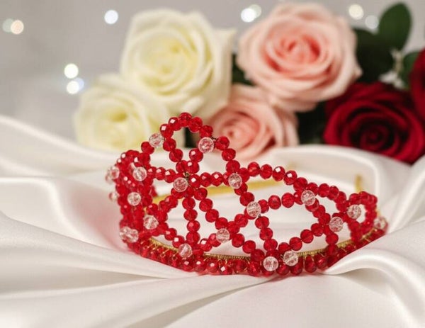 Red Queen – Handmade Crown with Red Beads