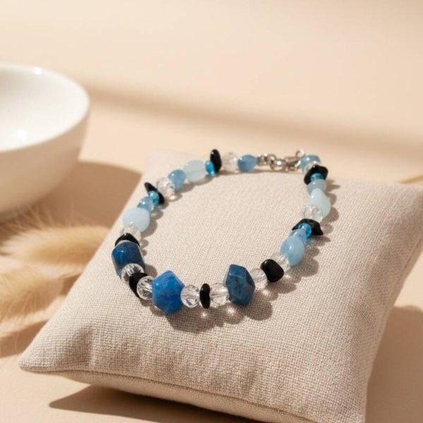 Spirit of the Sea – Unisex Armband mit Aquamarin, Apatit & Onyx