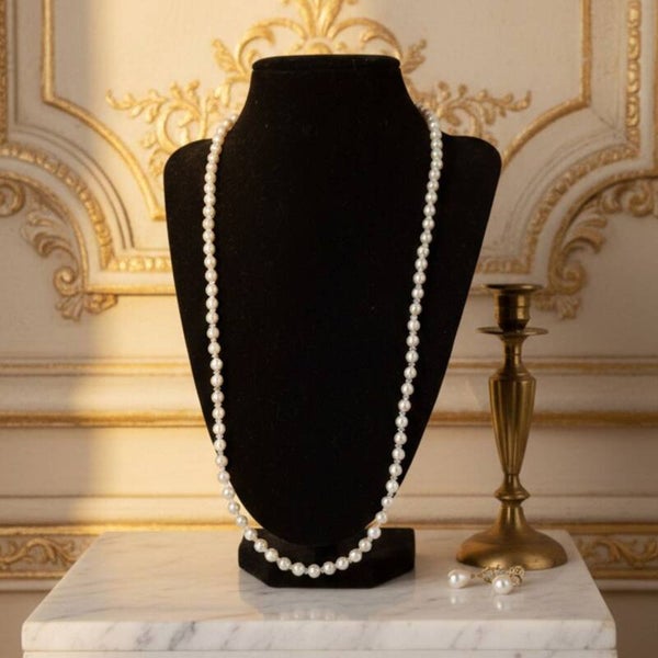 Cream White Pearl Necklace – Elegant Glass Pearl Jewelry for Wedding & Occasion | Lyra