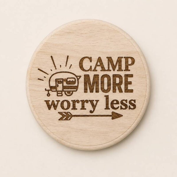 Borrelplank rond 23cm CAMP MORE WORRY LESS