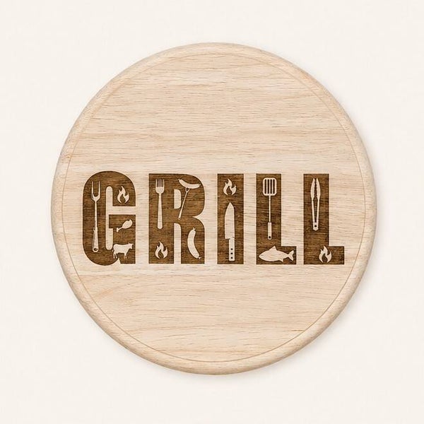 Borrelplank rond 23cm GRILL