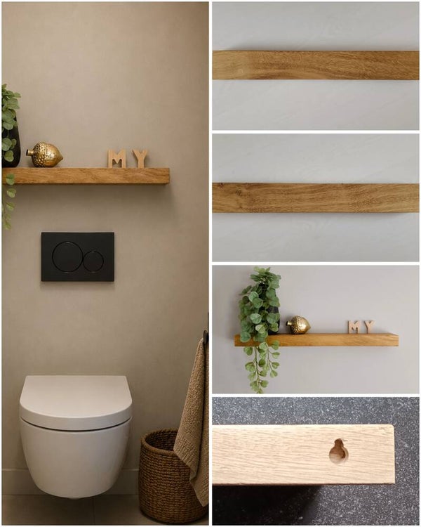 Wandplank EIKEN zwevend decoratief schap 58cm #131