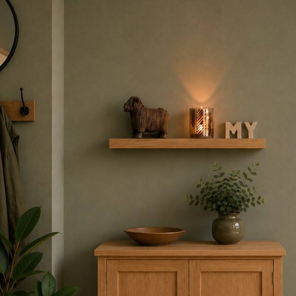 Wandplank EIKEN zwevend decoratief schap 58cm #132