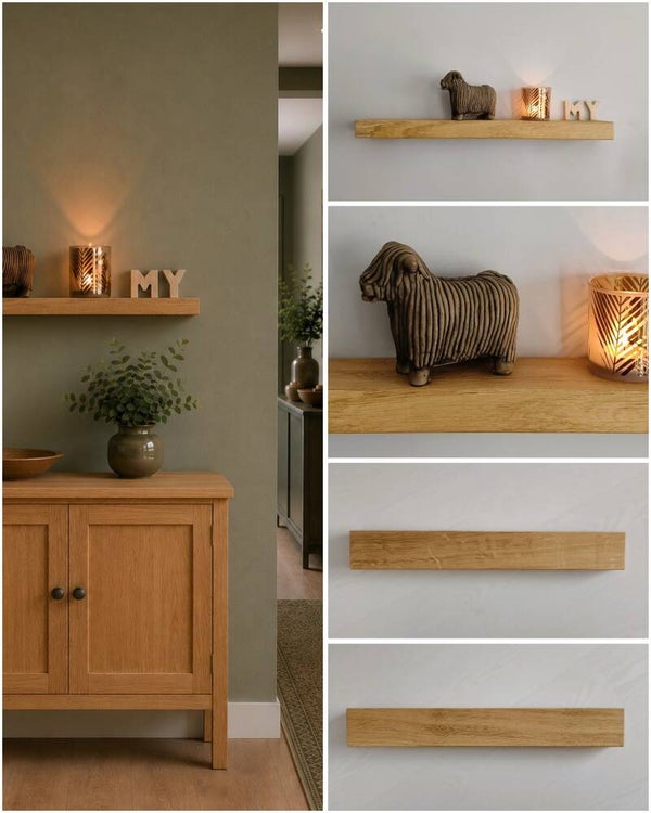 Wandplank EIKEN zwevend decoratief schap 58cm #132