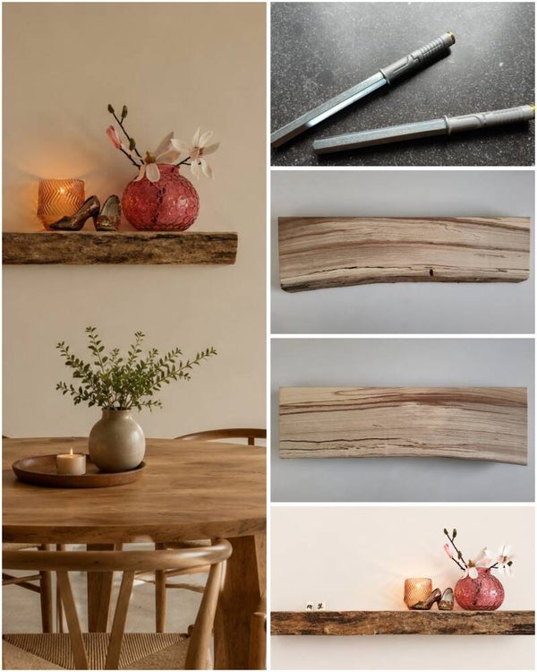 Wandplank BEUKEN zwevend incl. montagepennen 69,5cm #137B
