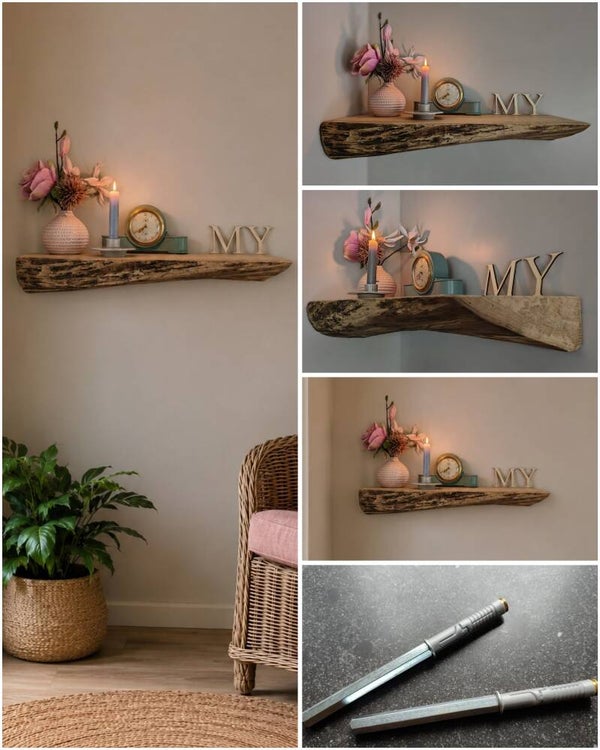 Wandplank KERSEN zwevend incl. montagepennen 65cm #141