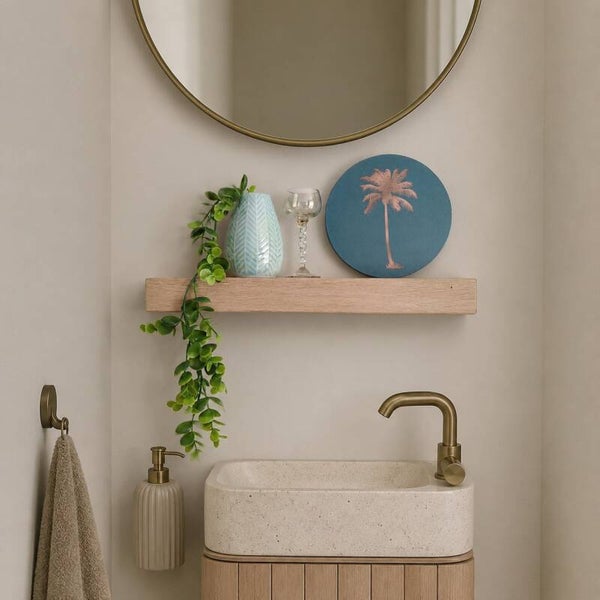 Wandplank EIKEN zwevend decoratief schap 43cm #152