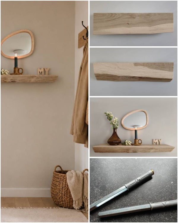 Wandplank EIKEN zwevend incl. montagepennen 62cm #157
