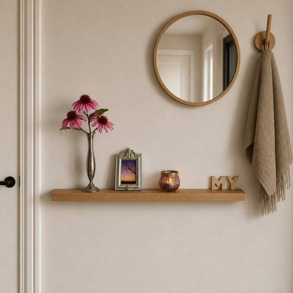 Wandplank EIKEN zwevend decoratief schap 83cm #116B