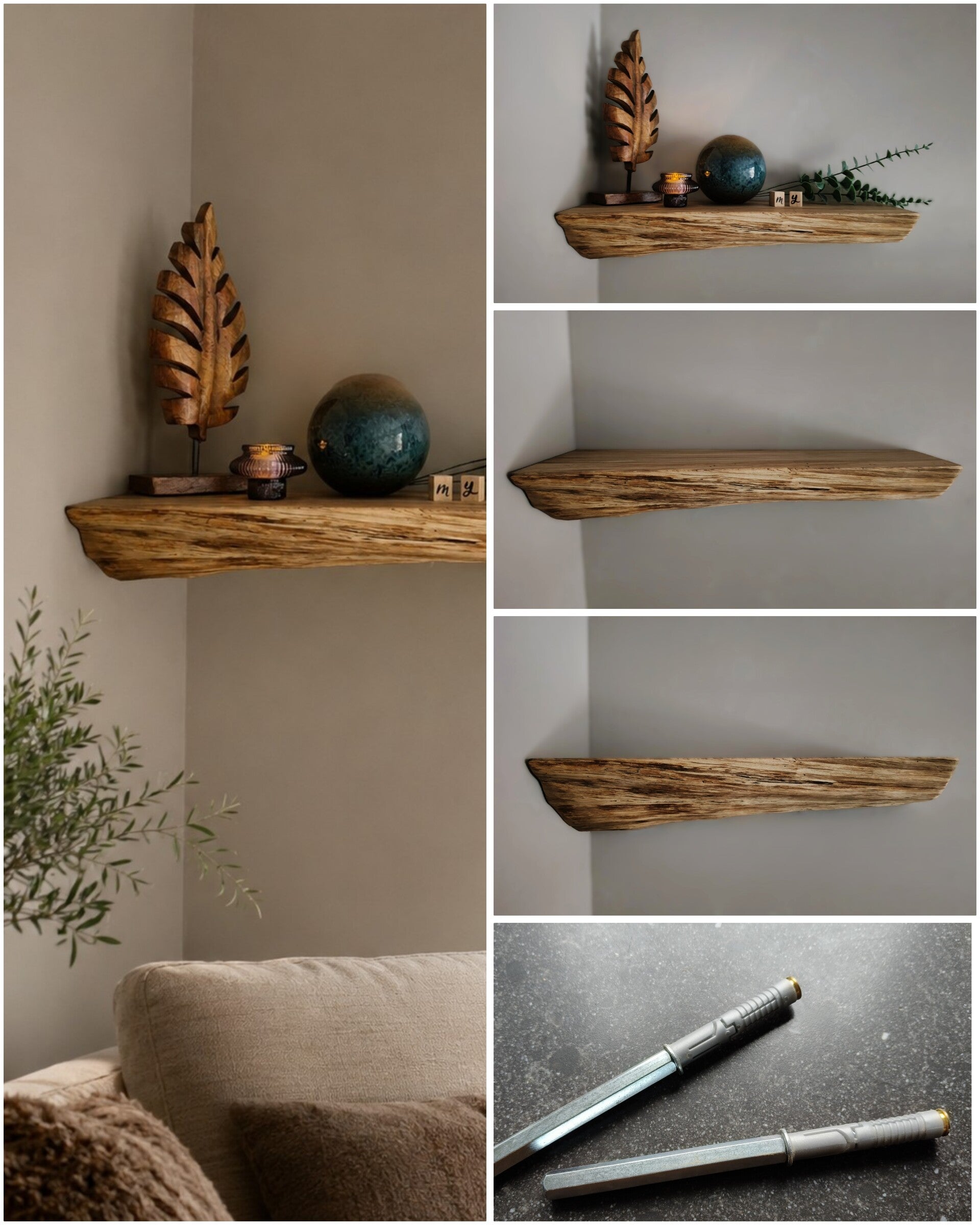 Wandplank EIKEN zwevend incl. montagepennen 54,5cm #163