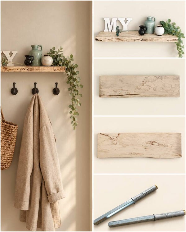 Wandplank KASTANJE zwevend incl. montagepennen 67,5cm #196