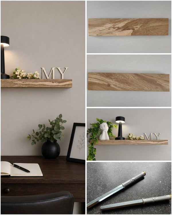 Wandplank EIKEN zwevend incl. montagepennen 64,5cm #201