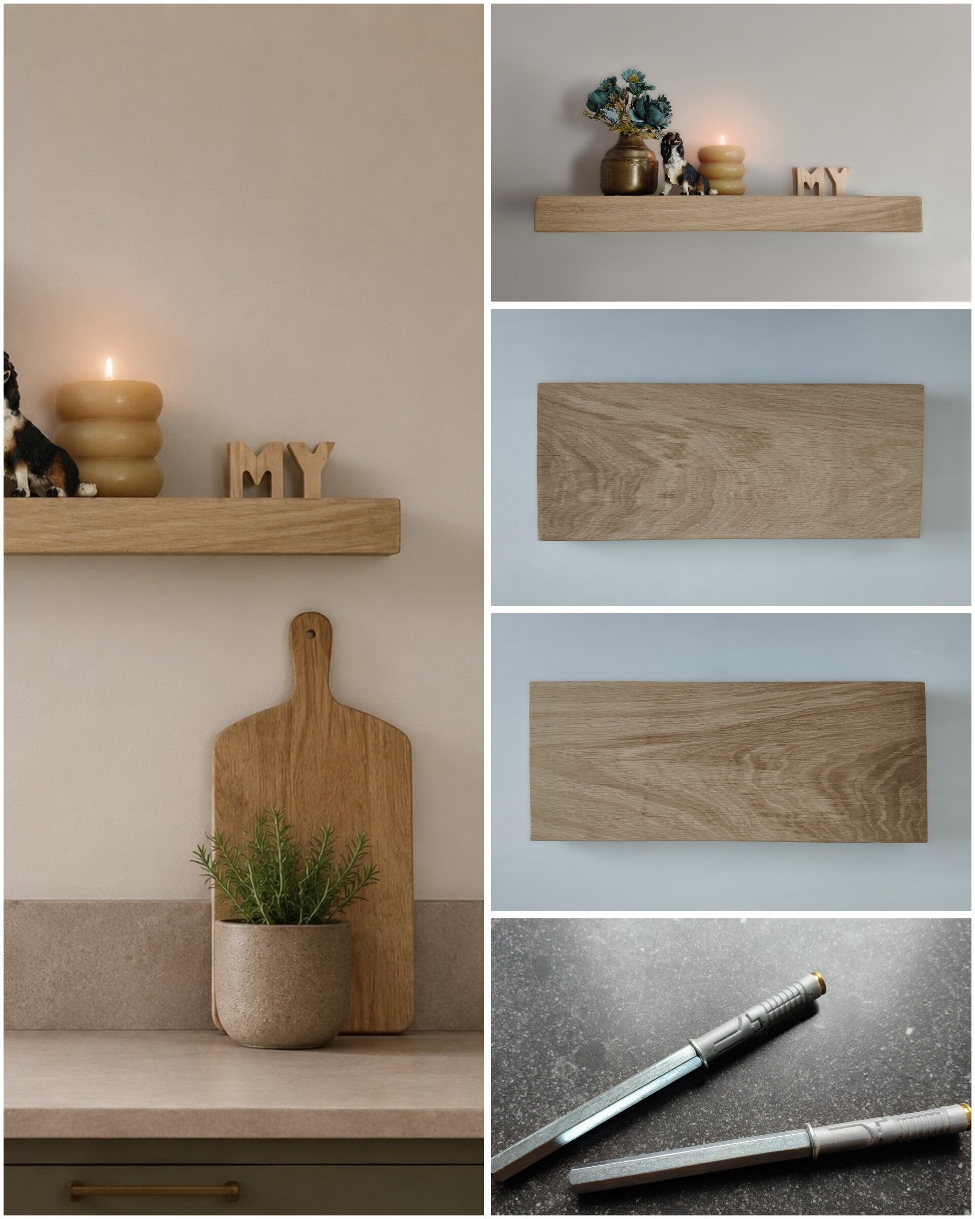 Wandplank EIKEN zwevend incl. montagepennen 48,3cm #212